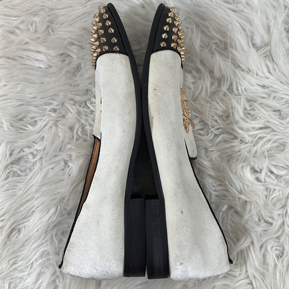 Meijiana Velvet Loafers Dress Shoes with Metal Embellishments Luxury Loafer 12 - Picture 11 of 16